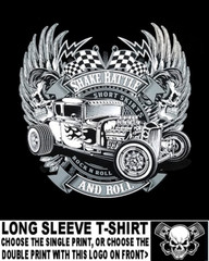 Shake Rattle Roll Model A Coupe Greaser Street Rod Blown Hemi Skull T-shirt W531
