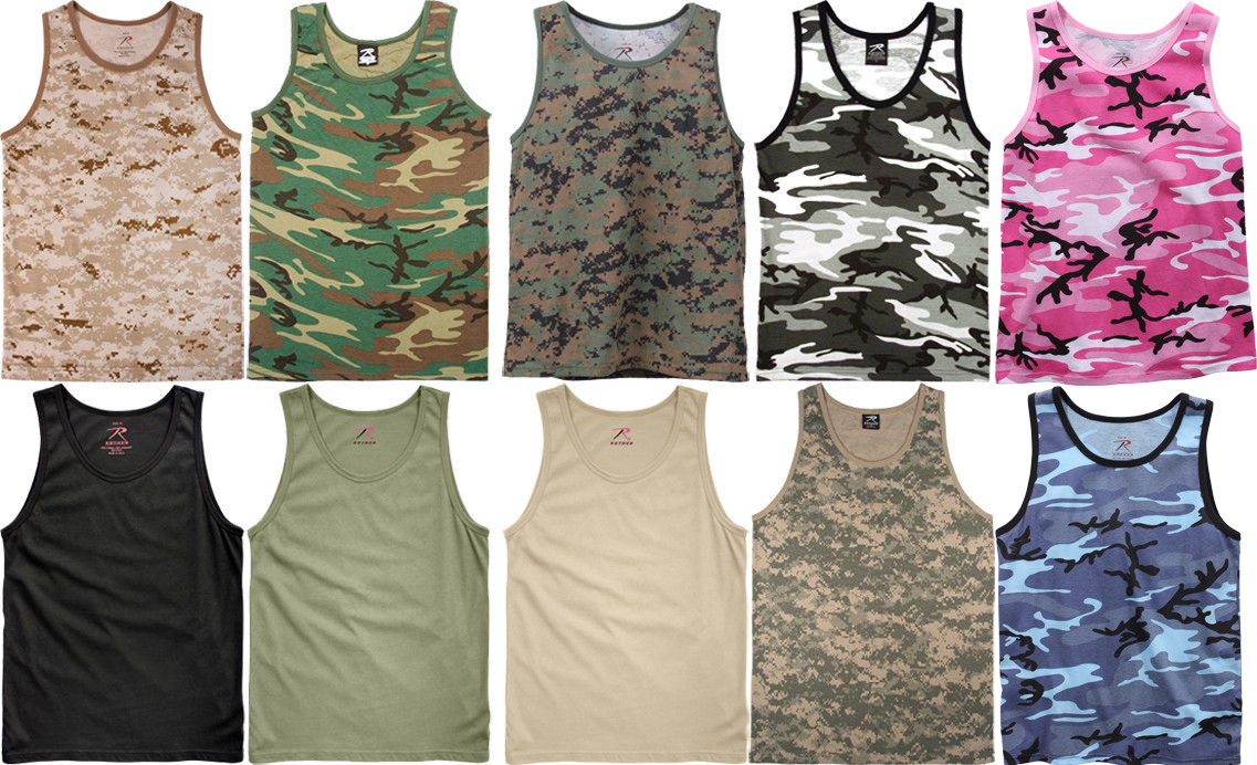 Camo Tank Top Sleeveless Muscle Tee Camouflage Tactical Army Military A T-Shirt gallery