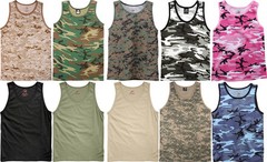 Camo Tank Top Sleeveless Muscle Tee Camouflage Tactical Army Military A T-Shirt