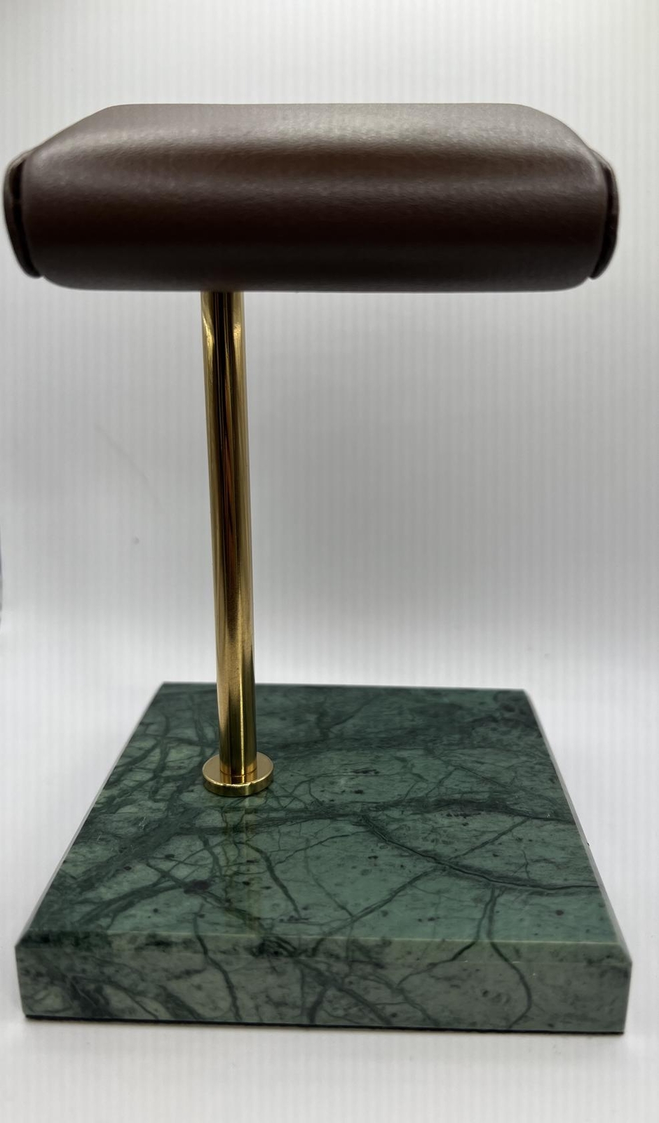 Watch Stand – Brown Leather and Green Marble Watch Display Stand with Gift Box