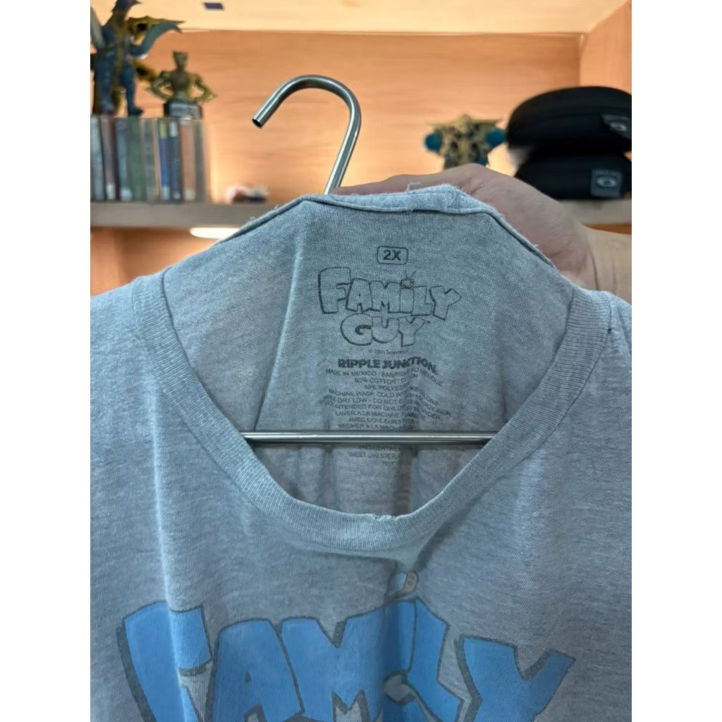 Family Guy Shirt 2XL Ripple Junction Gray Cartoon Tee Peter Griffin Pit To Pit 2 gallery