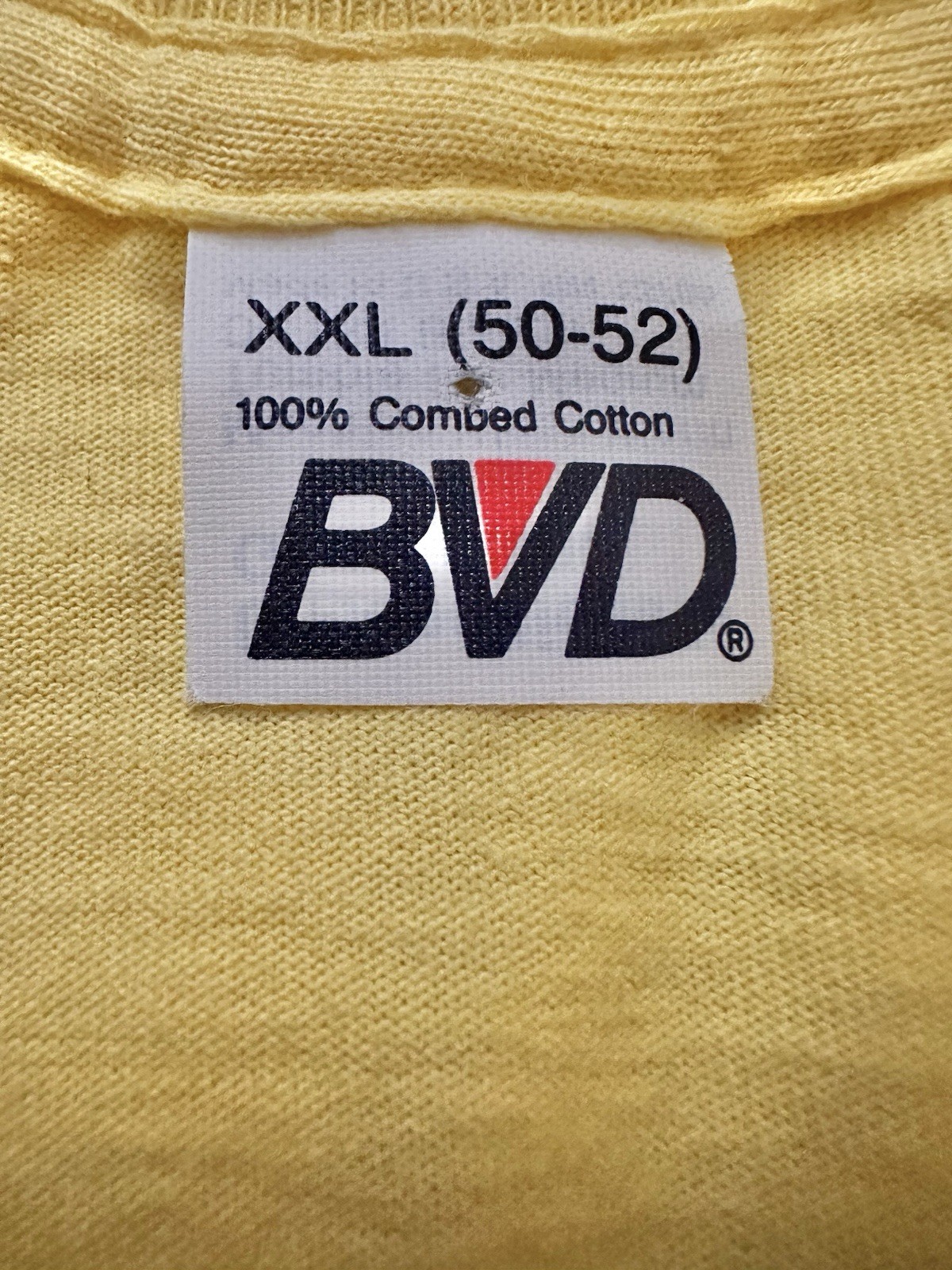 MADE IN USA 🇺🇸 DEADSTOCK BVD 100% Combed Cotton Single Stitch Pocket Tshirt... gallery