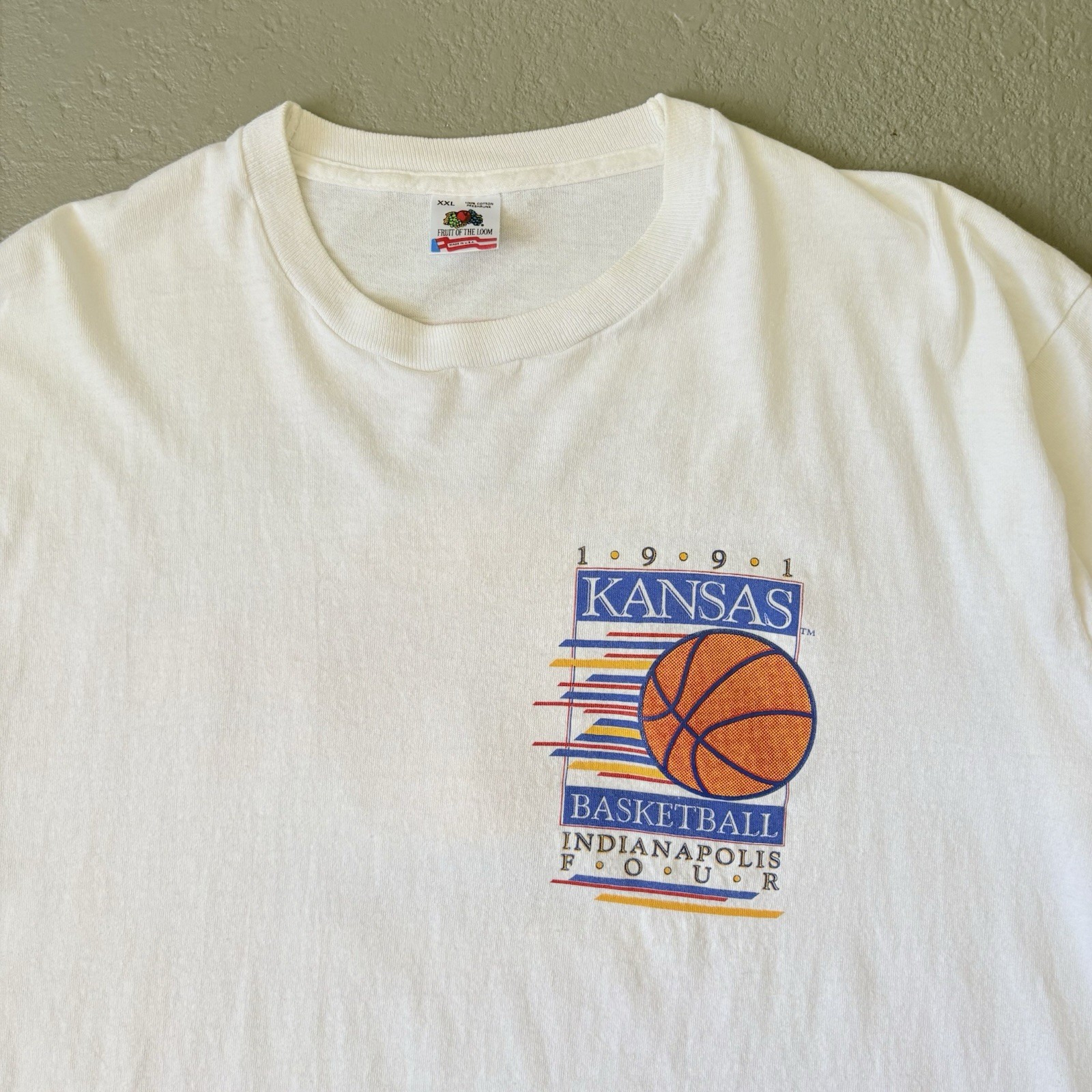 Vintage 1990’s Single Stitch Kansas Jayhawks Distressed Tee - XL gallery