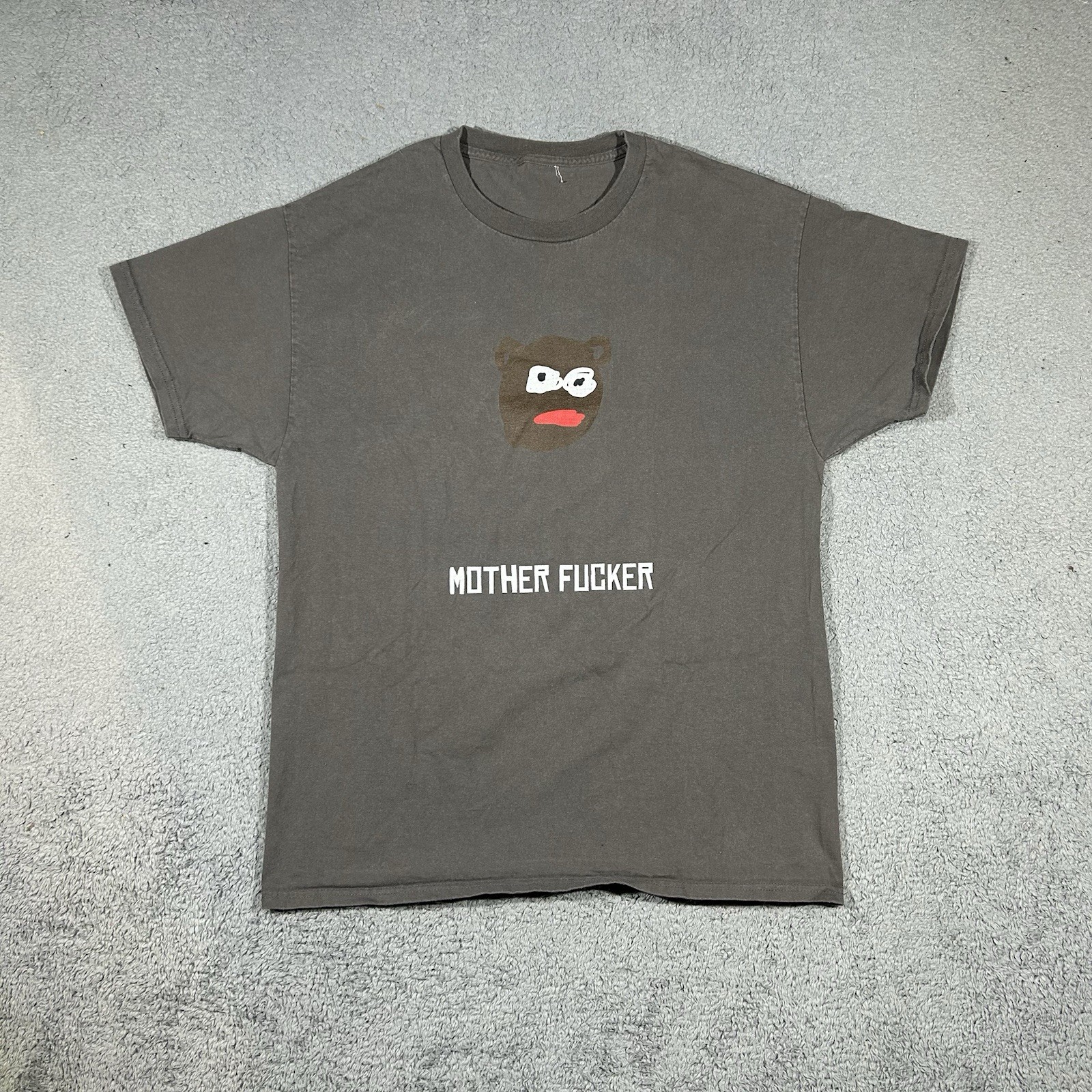 Y2k Grey Fade Cool Graphic Shirt Size Large Men’s Crazy Print Mother F*cker #803