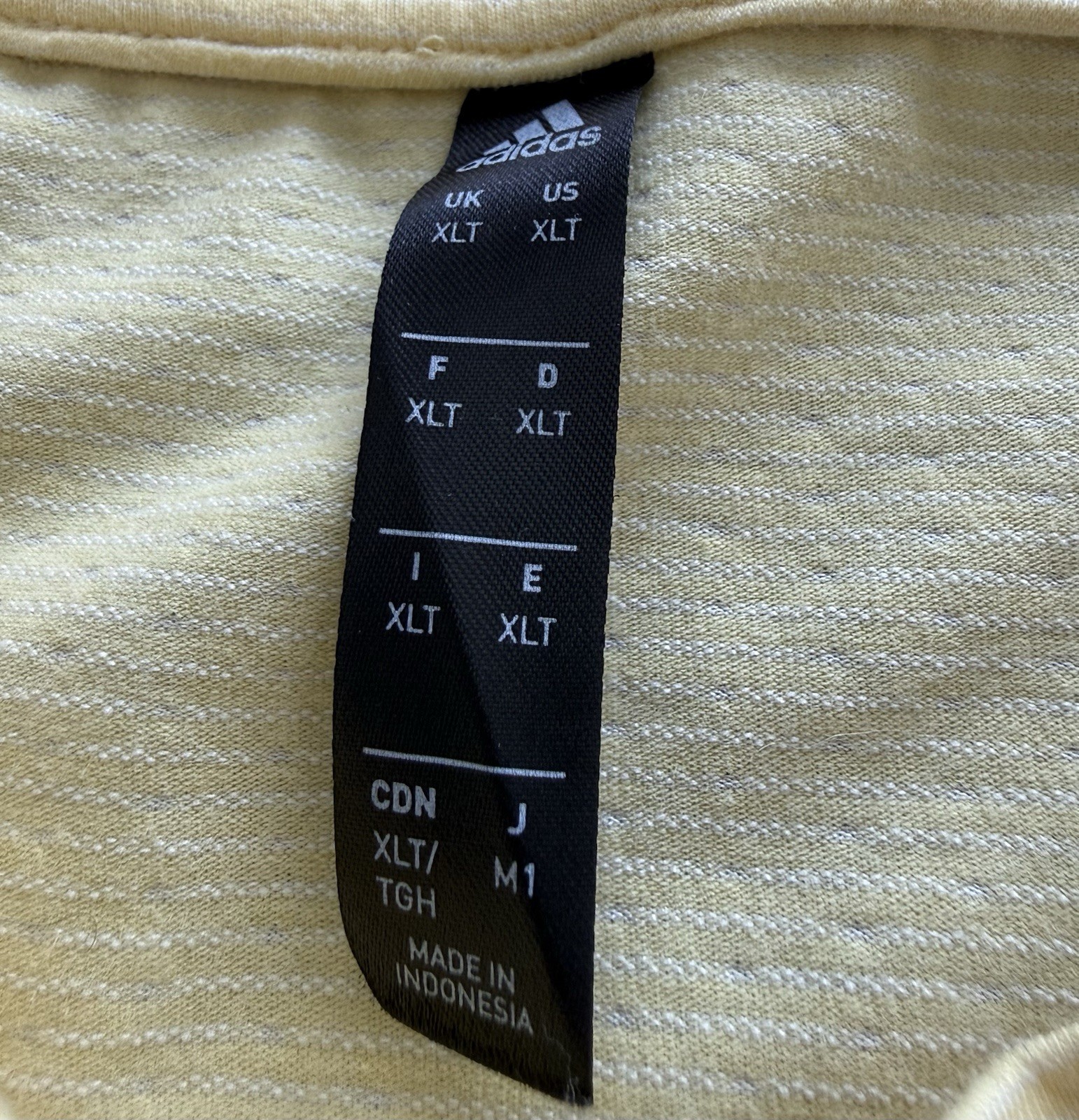 Adidas Axis 2.0 Tech Training Shirt Men's XL TALL Pale Yellow Short Sleeve Tee gallery