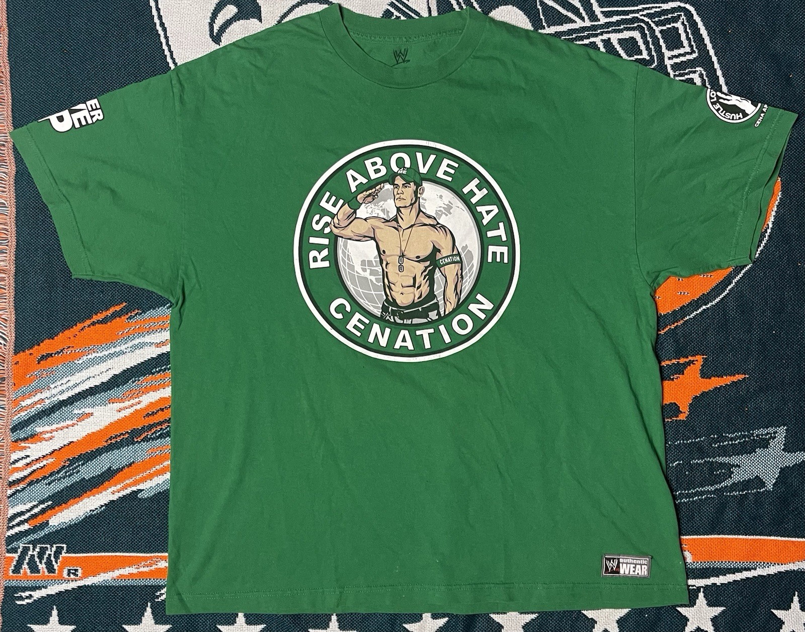 WWE Authentic Wear John Cena Cenation Rise Above Hate T Shirt Men 2XL Green