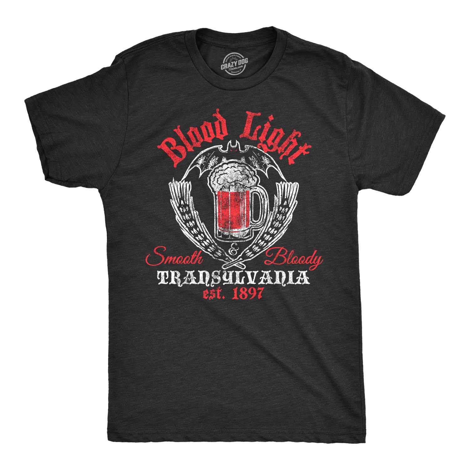 Mens Blood Light T Shirt Funny Halloween Beer Parody Vampire Tee for Guys gallery