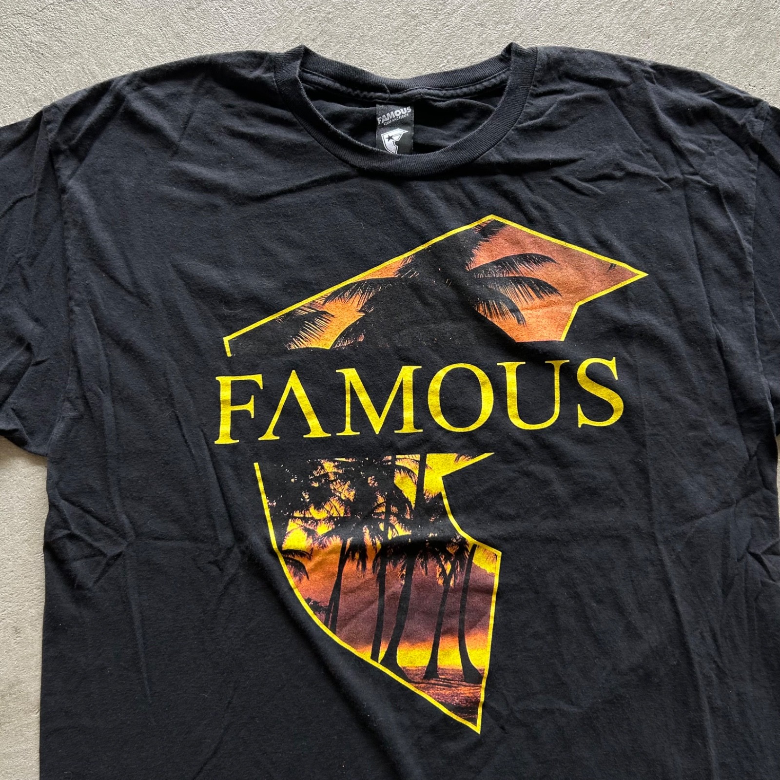 Famous Stars And Straps Shirt Size XL Black Palm Tree Sunset Logo Skate Graphic gallery