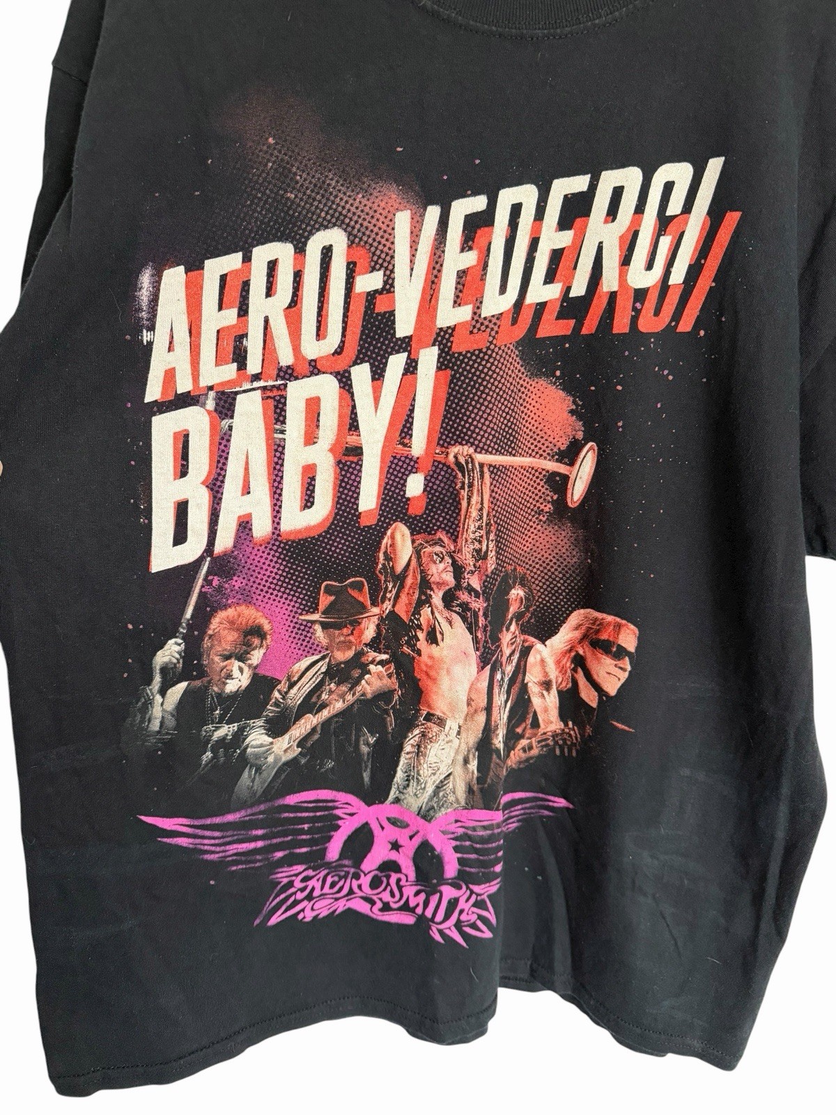 Aerosmith Tour T Shirt Band Tee Graphic Front Back European 2017 Black Size L gallery
