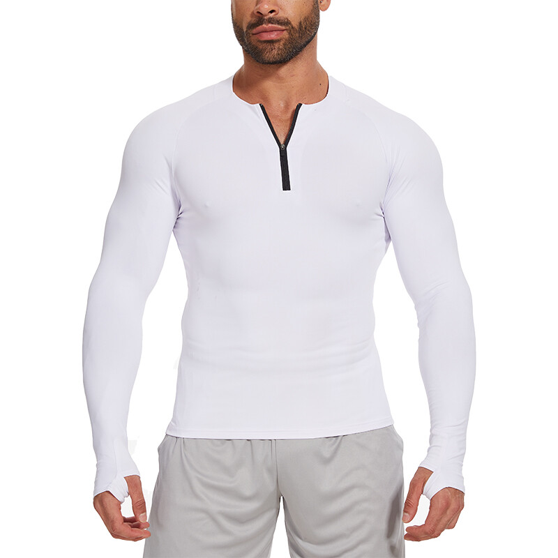Men Compression Shirt Long Sleeve Athletic Fitness Quick-drying Breathable Tops gallery