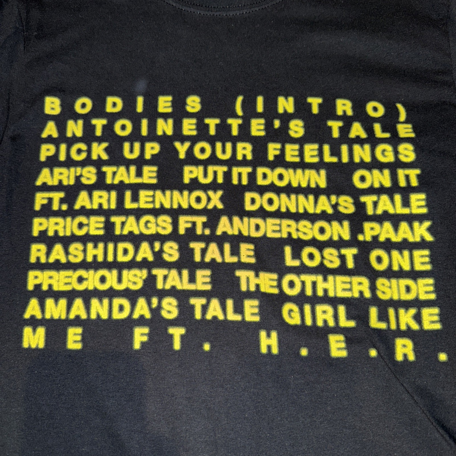 Ari Lennox Shea Butter Baby Album Track List T-Shirt Cotton Longsleeve Black Sm. gallery