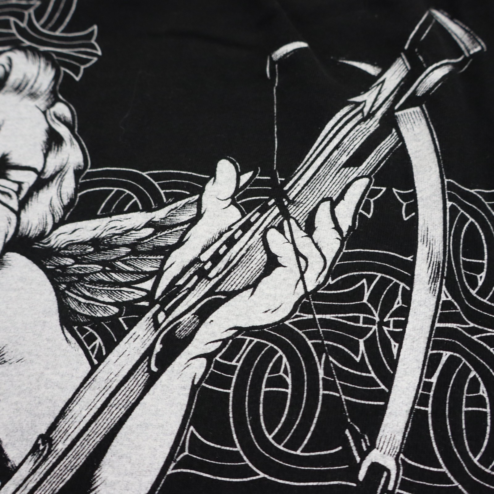 Vintage Crooks & Castles Illuminati Angel T-Shirt Mens XL/L Black Cross Weapons gallery