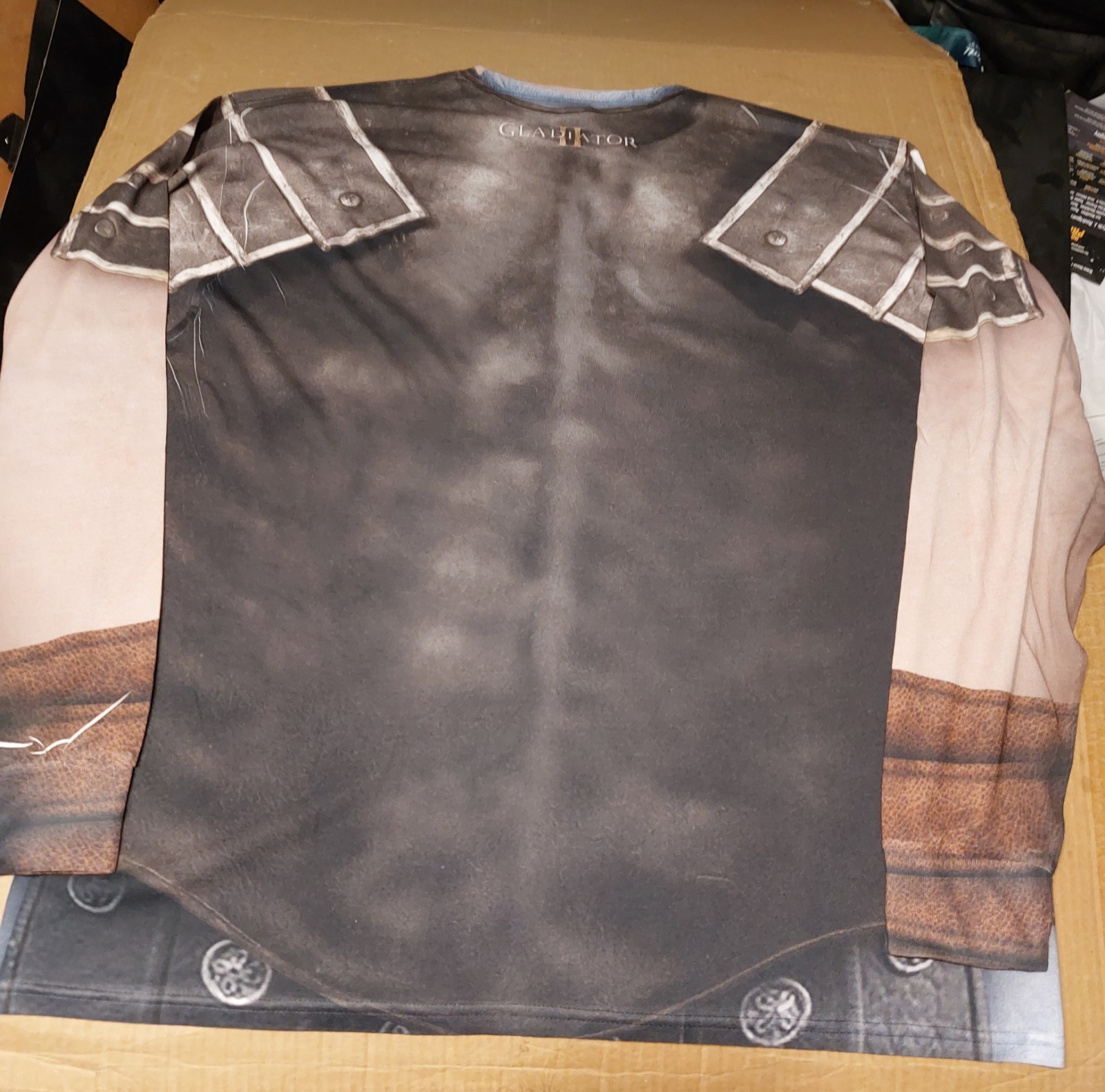 Men's Gladiator Maximus Colliseum Armor Sublimated Long Sleeve Costume T Shirt gallery