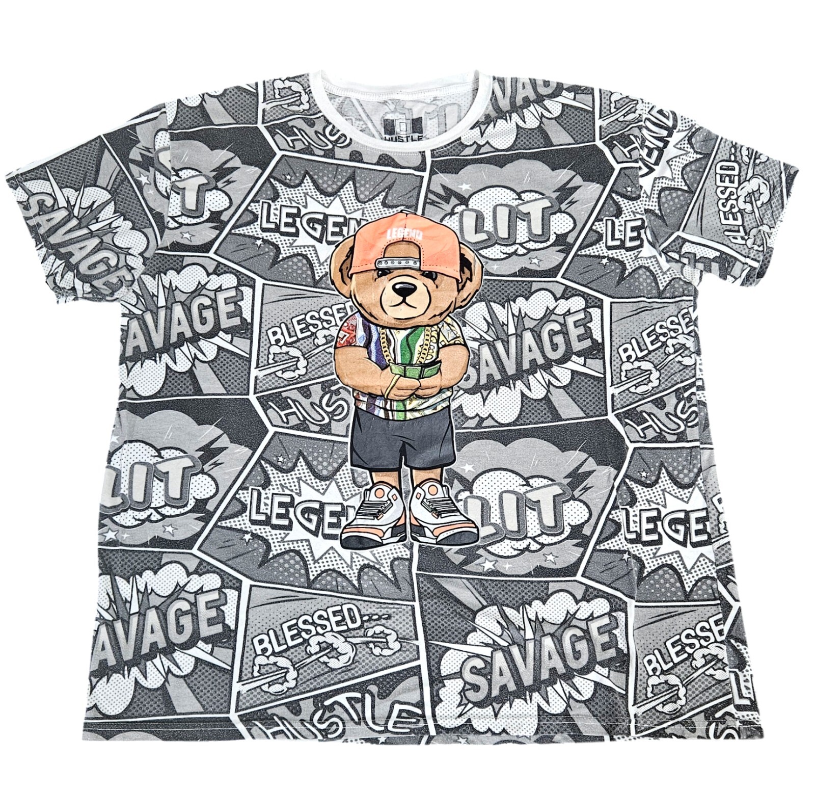 Hustle Blessed Bear Legend Mens 3XL Shirt All Over Print Street Wear Hip Hop gallery