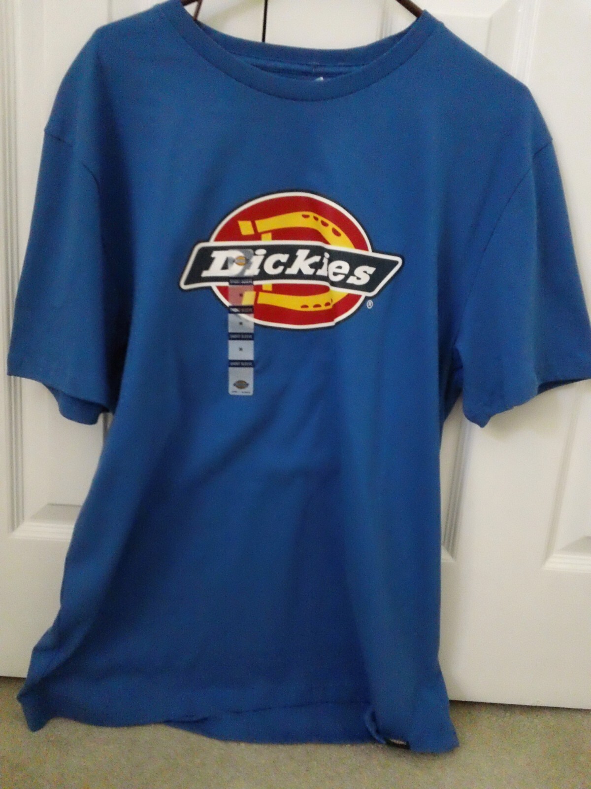 NWT Men’s Size Medium Dickies Logo S/S Blue T-Shirt 100% Cotton