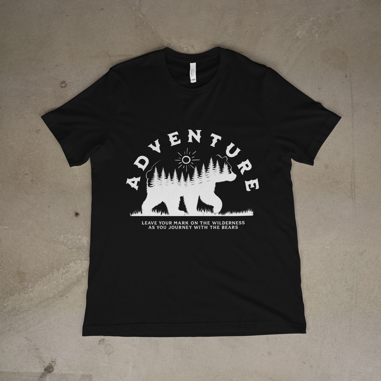 Adventure Bear Wilderness Nature Hiking Camping Outdoor Graphic T-Shirt