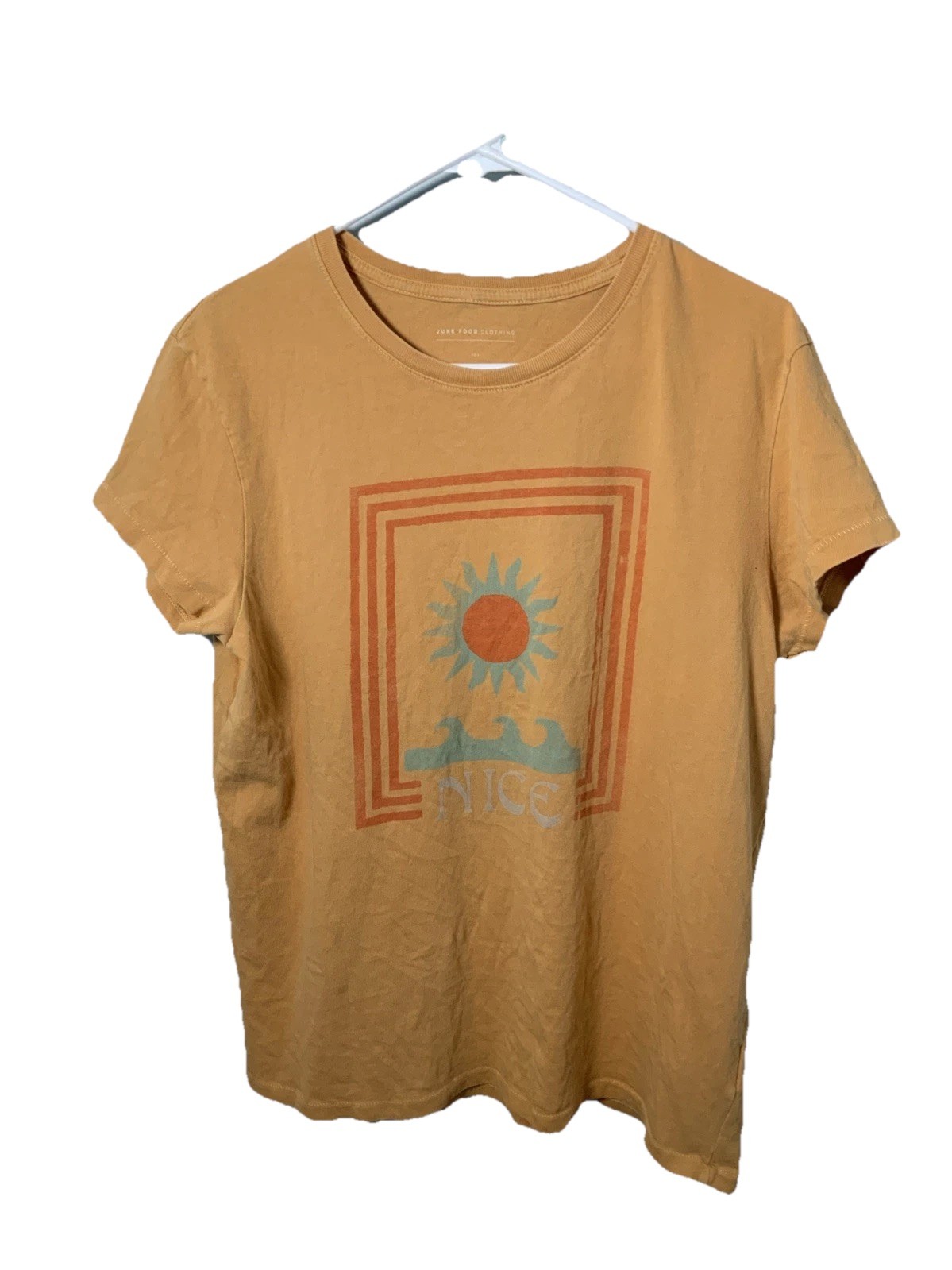 Junk Food Tee Clothing Unisex Yellow Ocean Vibe Sea Nice Love T-Shirt Medium