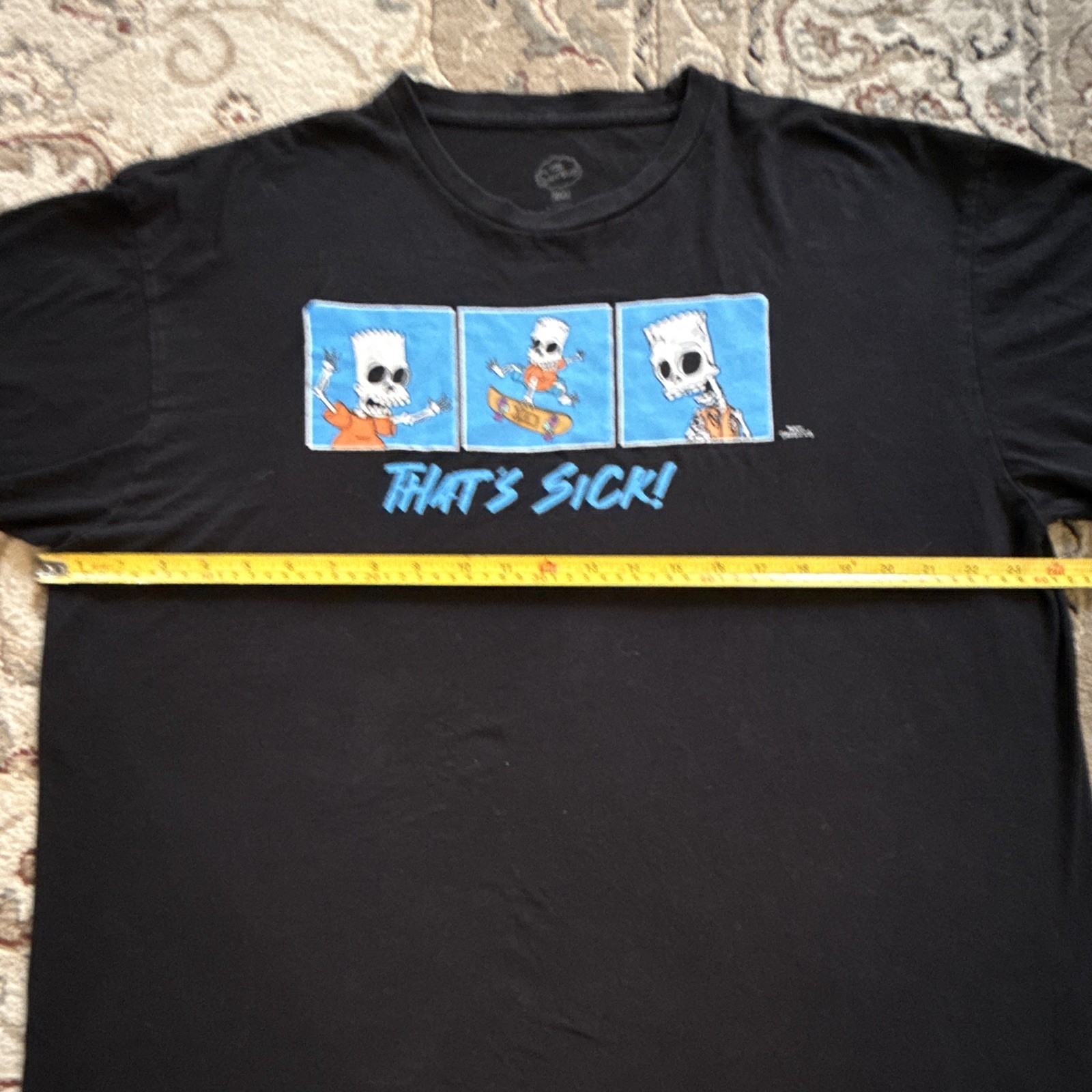 The Simpsons Bart Simpson "That's Sick" Men's Black Cotton Graphic Tee XL Rare gallery