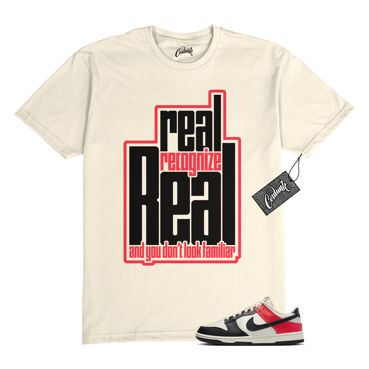 Dunk Bright Crimson Black Toe Pale Ivory Low T Shirt to Match RRR gallery