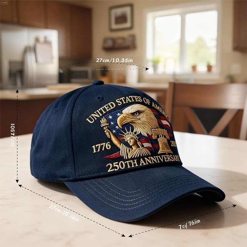 USA Hat 250 Year American Anniversary Hat Adjustable Commemorative gallery