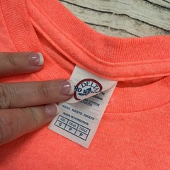 Delta Pro Weight Clearwater Beach Florida Graphic Neon Orange Y2K T-Shirt S