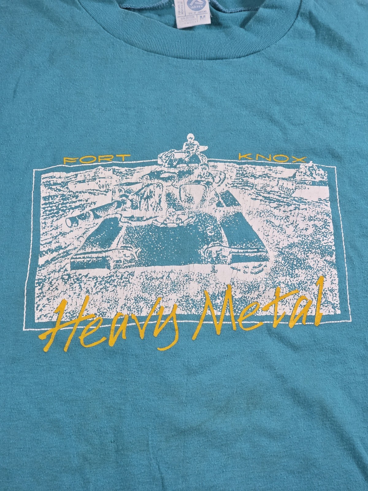 Vintage 80s Ft Knox Heavy Metal Shirt Teal Size Small gallery