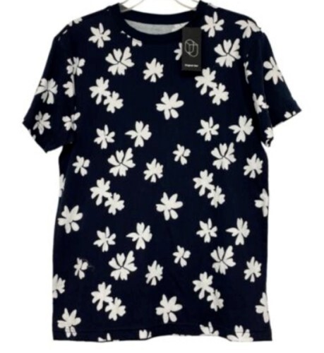 Original Use Men's Size XL Floral Print Short Sleeve T-Shirt Navy Blue gallery