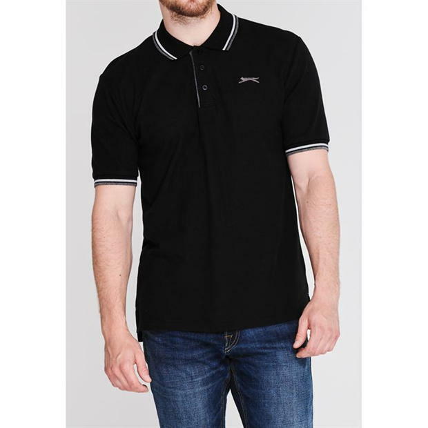 SLAZENGER TIPPED PIQUE POLO SHIRT T SHIRT GOLF TENNIS S M L XL XXL 2XL 3XL 4XL gallery