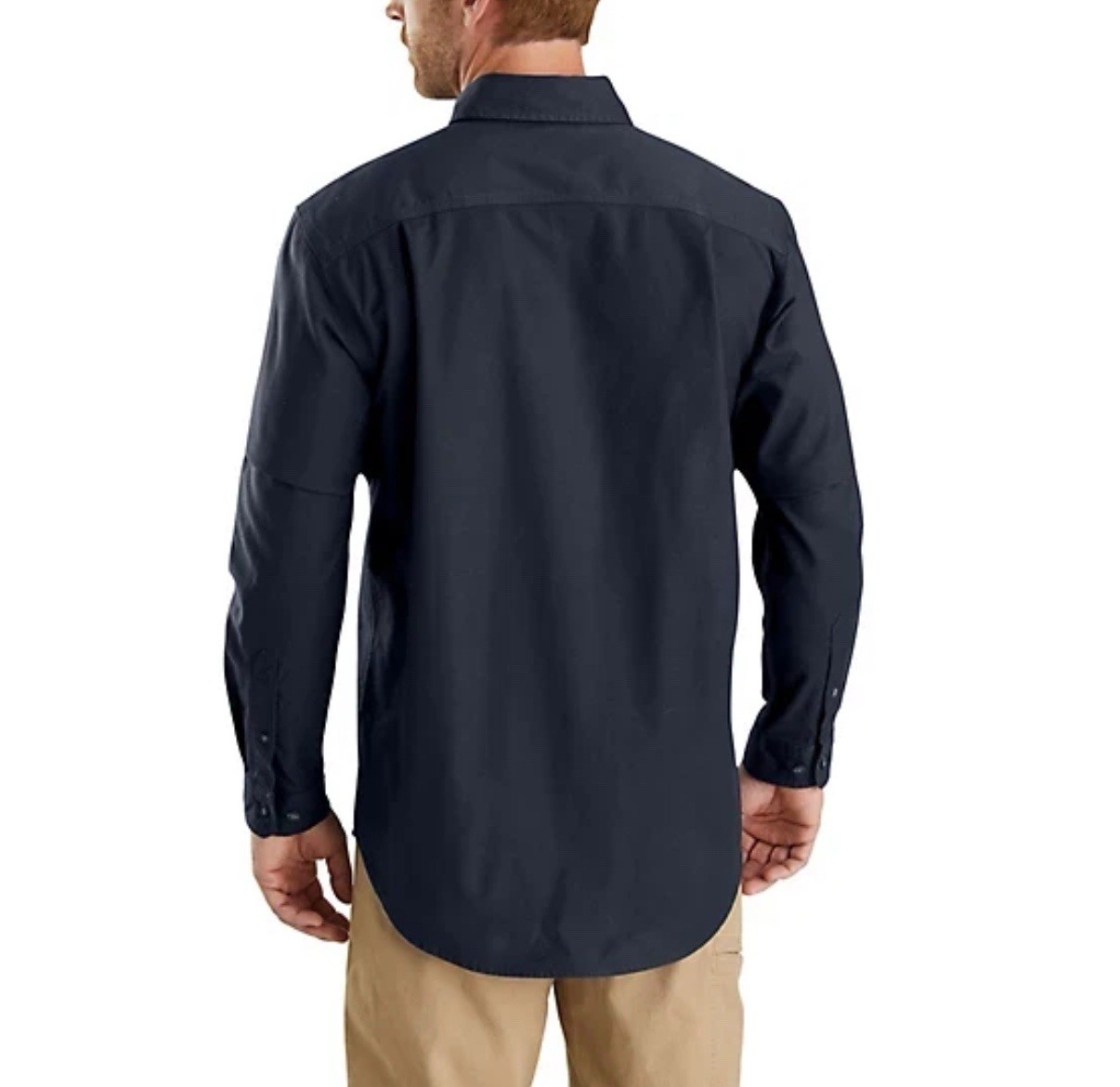 New- Carhartt Men's Rugged Flex Long Sleeve Work Shirt Navy Sz med gallery