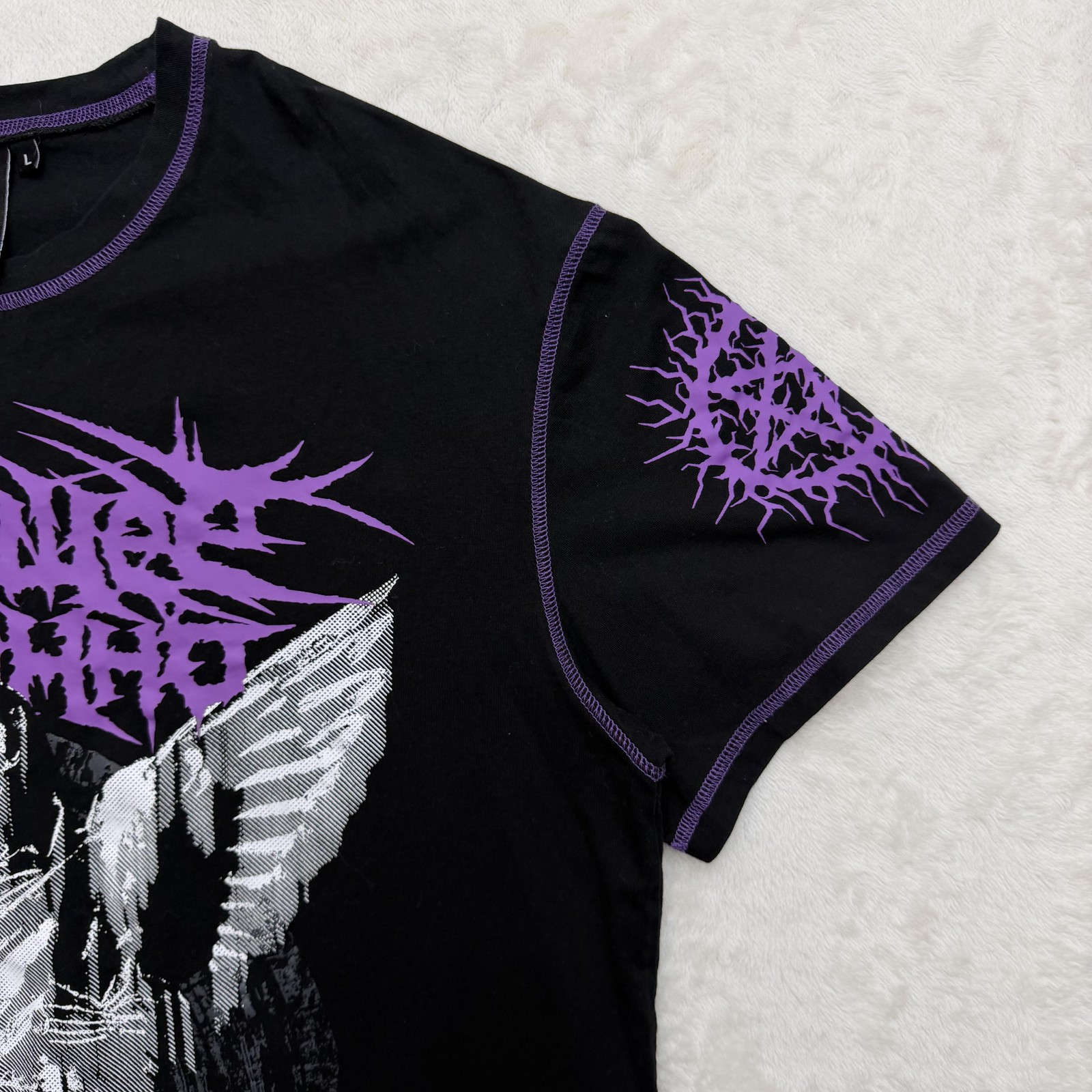 Killstar Shirt Mens Large Black Purple Angel Graphic Gothic Metal Streetwear gallery
