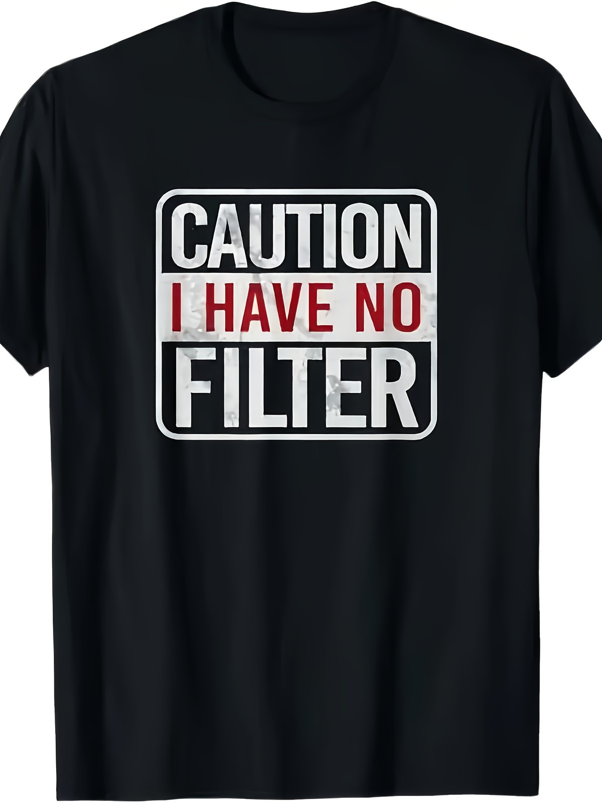 Men ‘Beware I Have No Filter’ Funny Sarcastic T-Shirt Casual Crew Neck Summer √