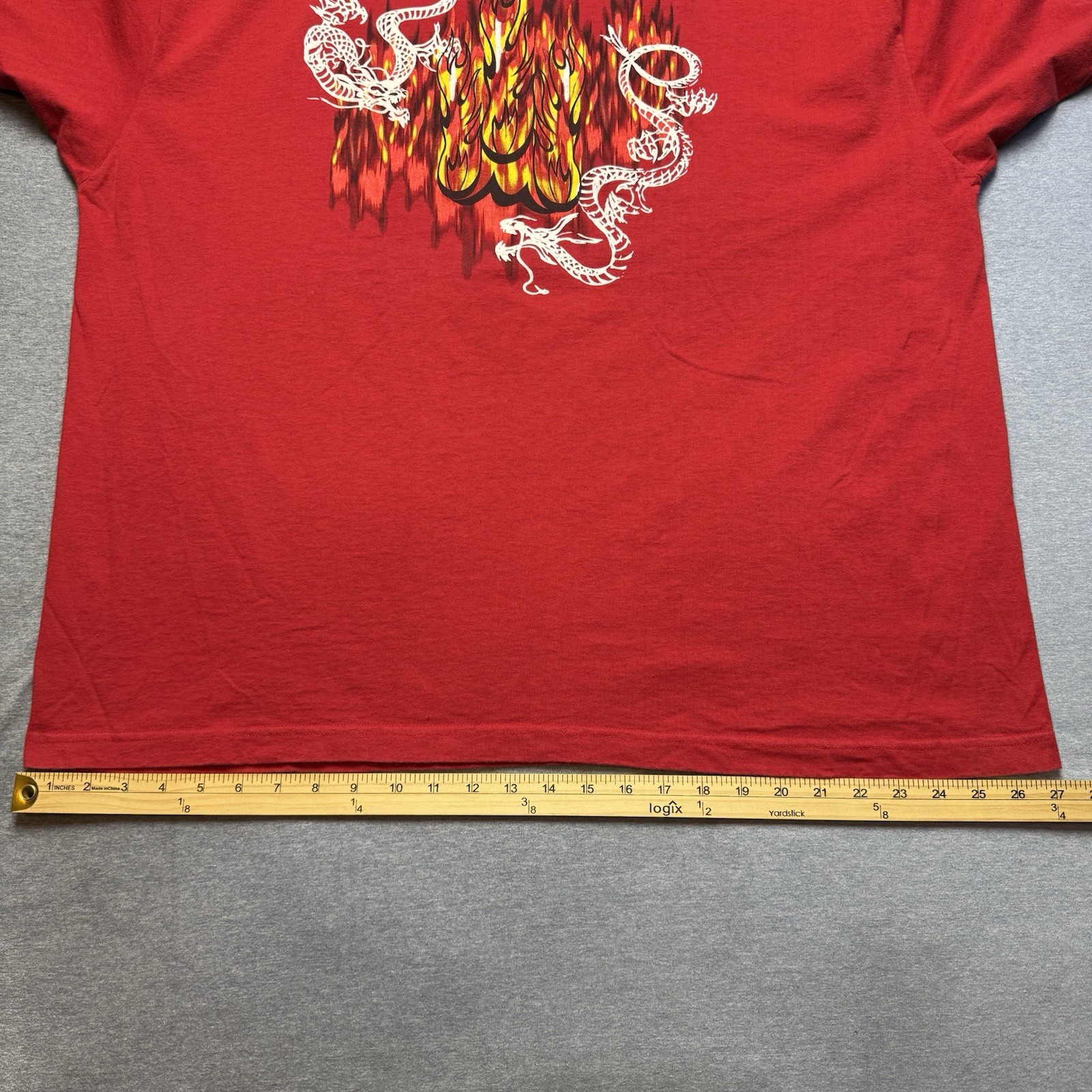 No Boundaries white dragon fire graphics red t shirt Men Size 2XL gallery