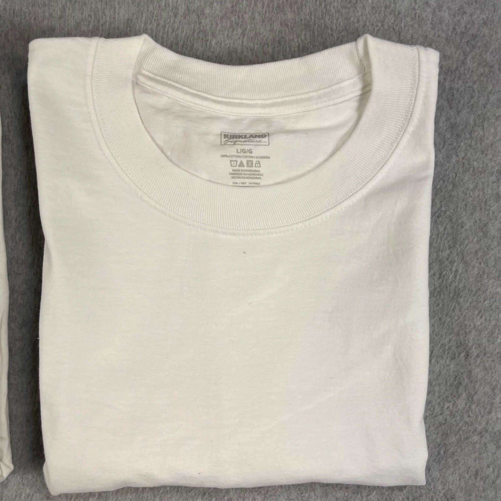 Kirkland Signature Heavyweight Cotton T Shirt Mens Large White Lot Of 2 Blank gallery