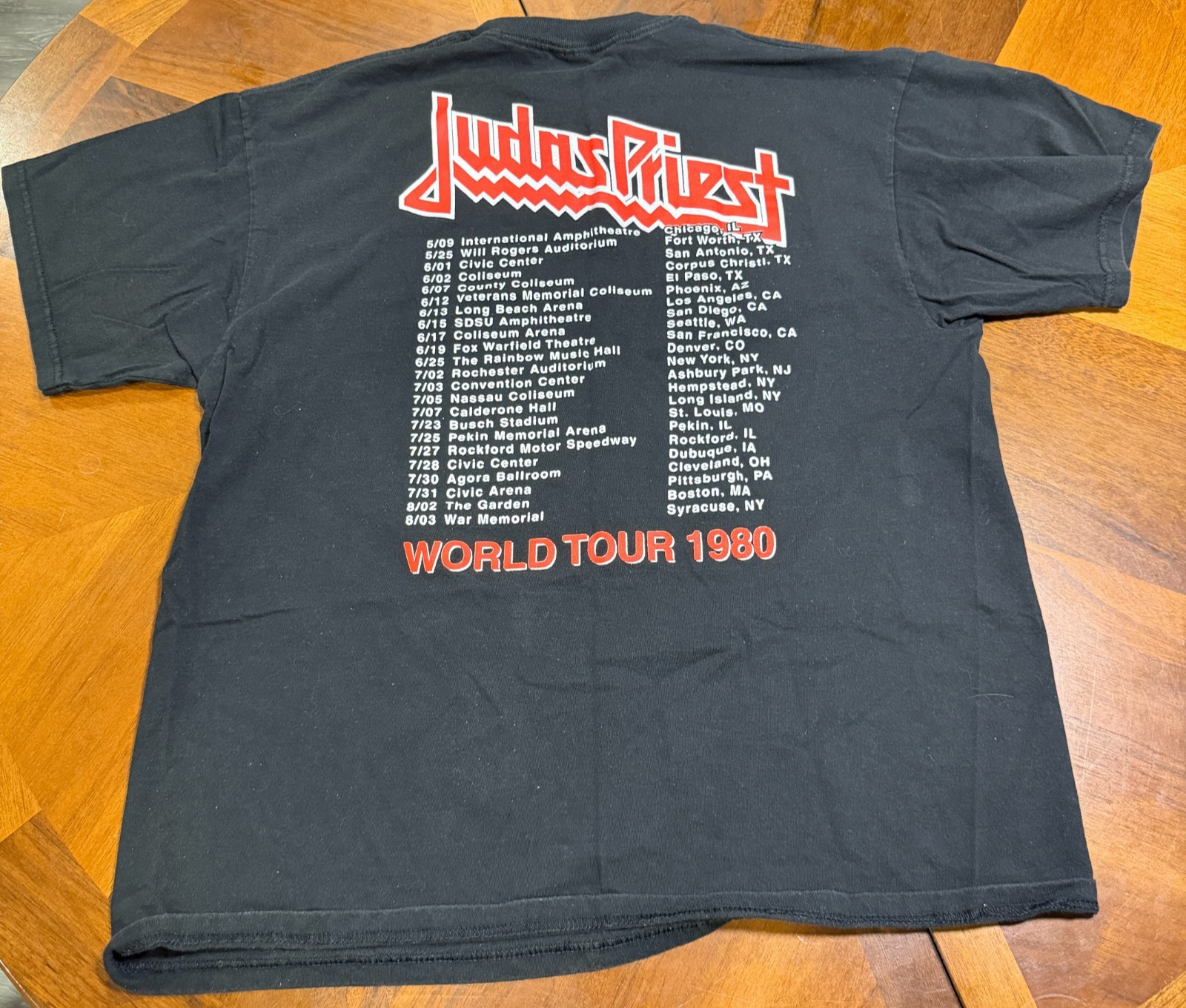 Vintage Judas Priest BRITISH STEEL 1980 World Tour T-Shirt XL Black Delta gallery