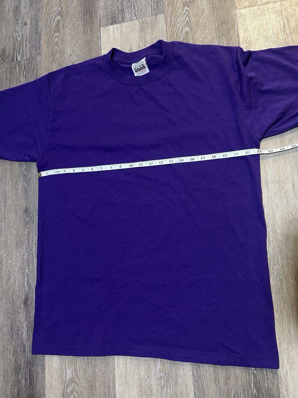 2-Pack of Mens Pro Club T-Shirts Size Large Purple and Blue Crew Neck Cotton Tee gallery
