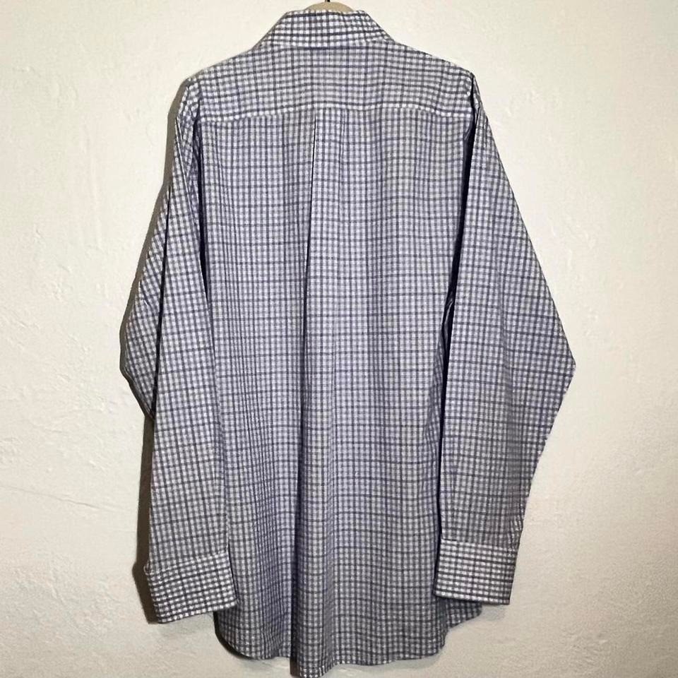 Michael Kors Mens Blue White Gingham Check Dress Shirt Regular Fit Medium 15.5 gallery