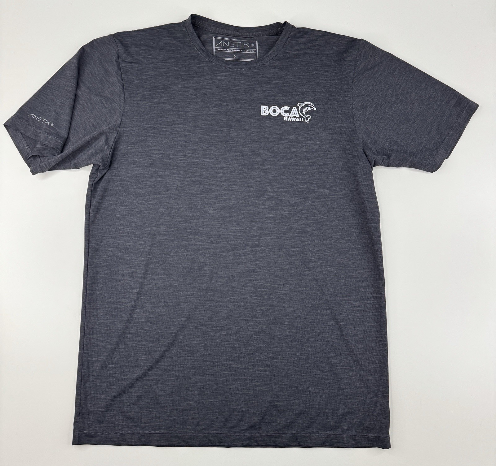ANETIK Boca Hawaii Performance Shirt UPF 30+ Men’s S Gray Running Workout Hike gallery