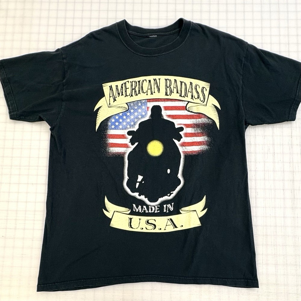 Vintage 2000 WWF Undertaker American Badass Motorcycle Wrestling Shirt Size L