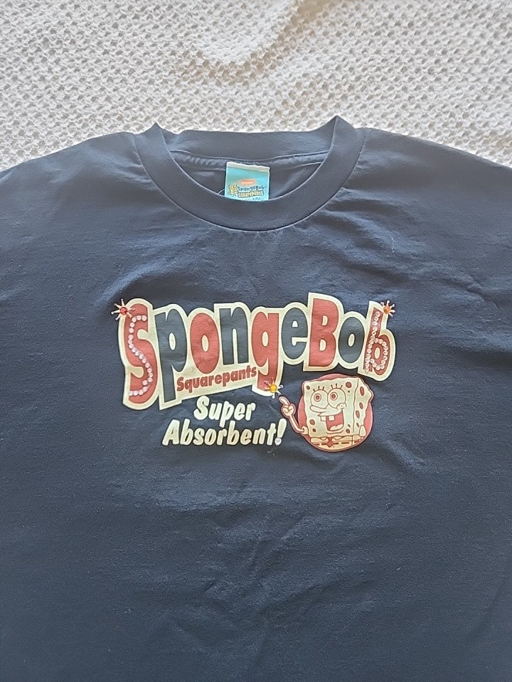 Vintage 2001 Y2K Custom Nickelodeon Spongebob Squarepants T-Shirt XXL gallery