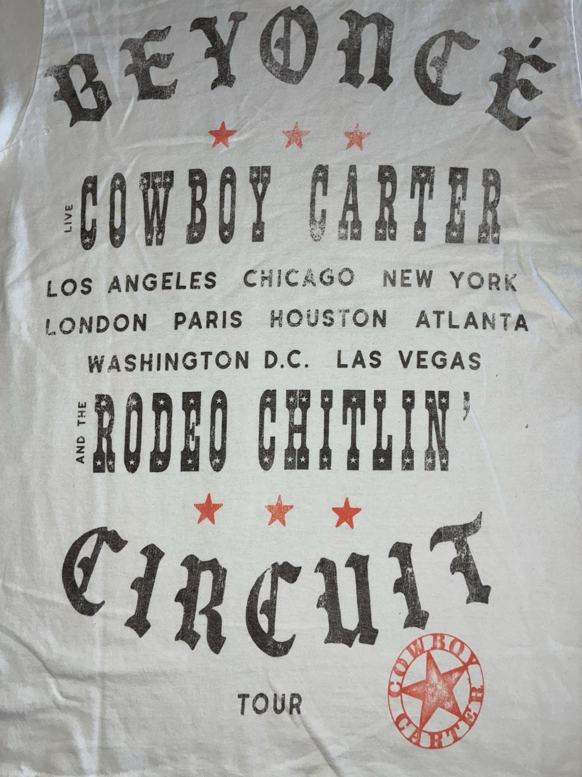 Beyonce Most Wanted Tee S White Cowboy Carter Tour 2025 Merch NEW *hole gallery