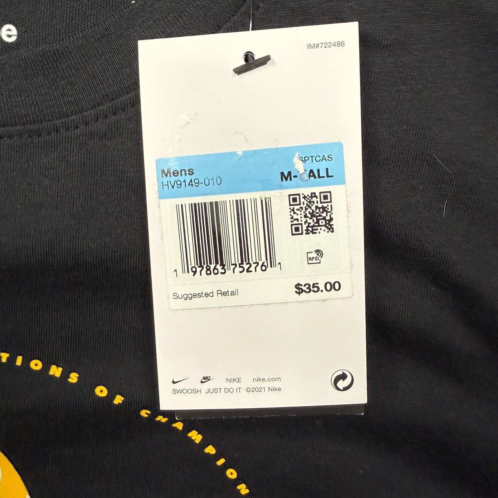 Nike Graphic Tee Mens Medium Tall Black 90s Retro Precision HV9149-010 gallery