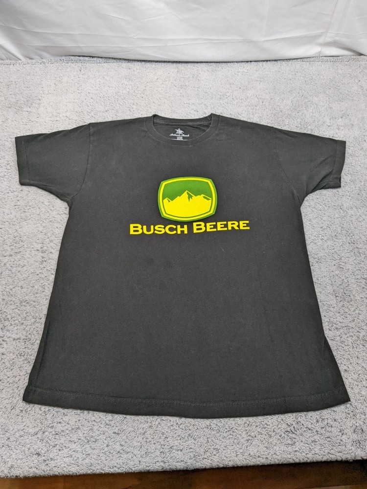 Busch Beere John Deere Parody T-Shirt Size Large Anheuser-Busch Beer Graphic USA