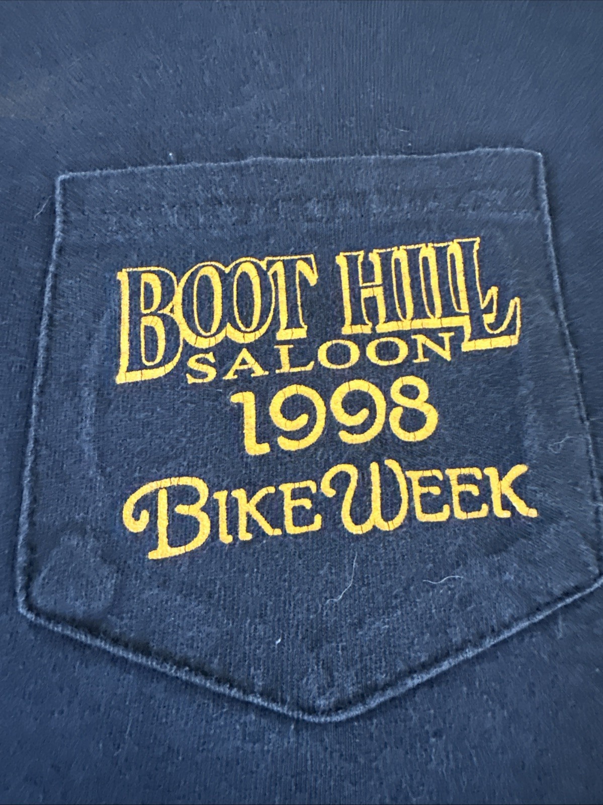 1998 VTG Boot Hill Saloon Bike Week Cut Off T Shirt Black gallery