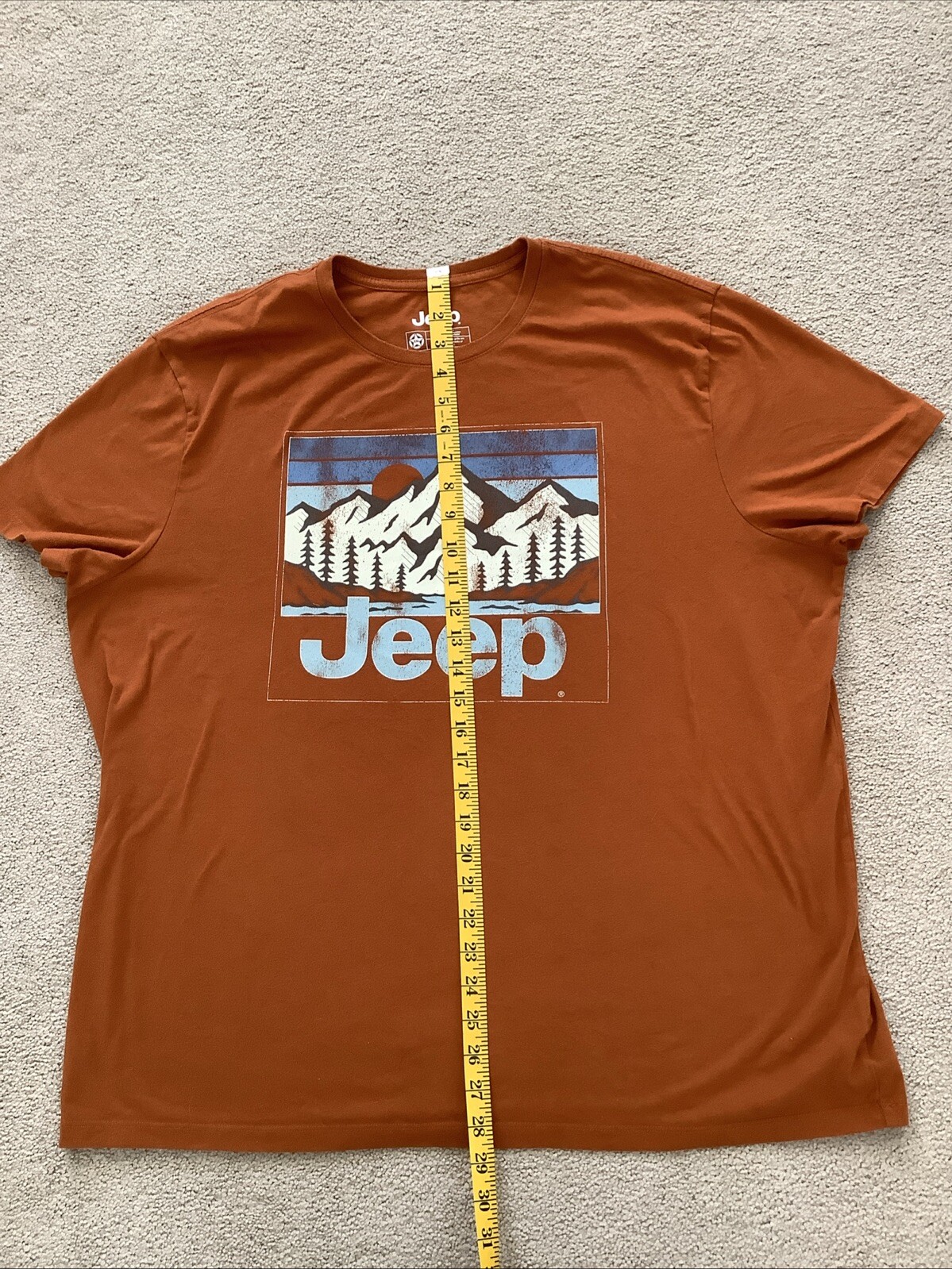 Vintage Jeep Mountain Logo Burnt Orange Mens T-Shirt XXL 4x4 Wrangler Offroad gallery