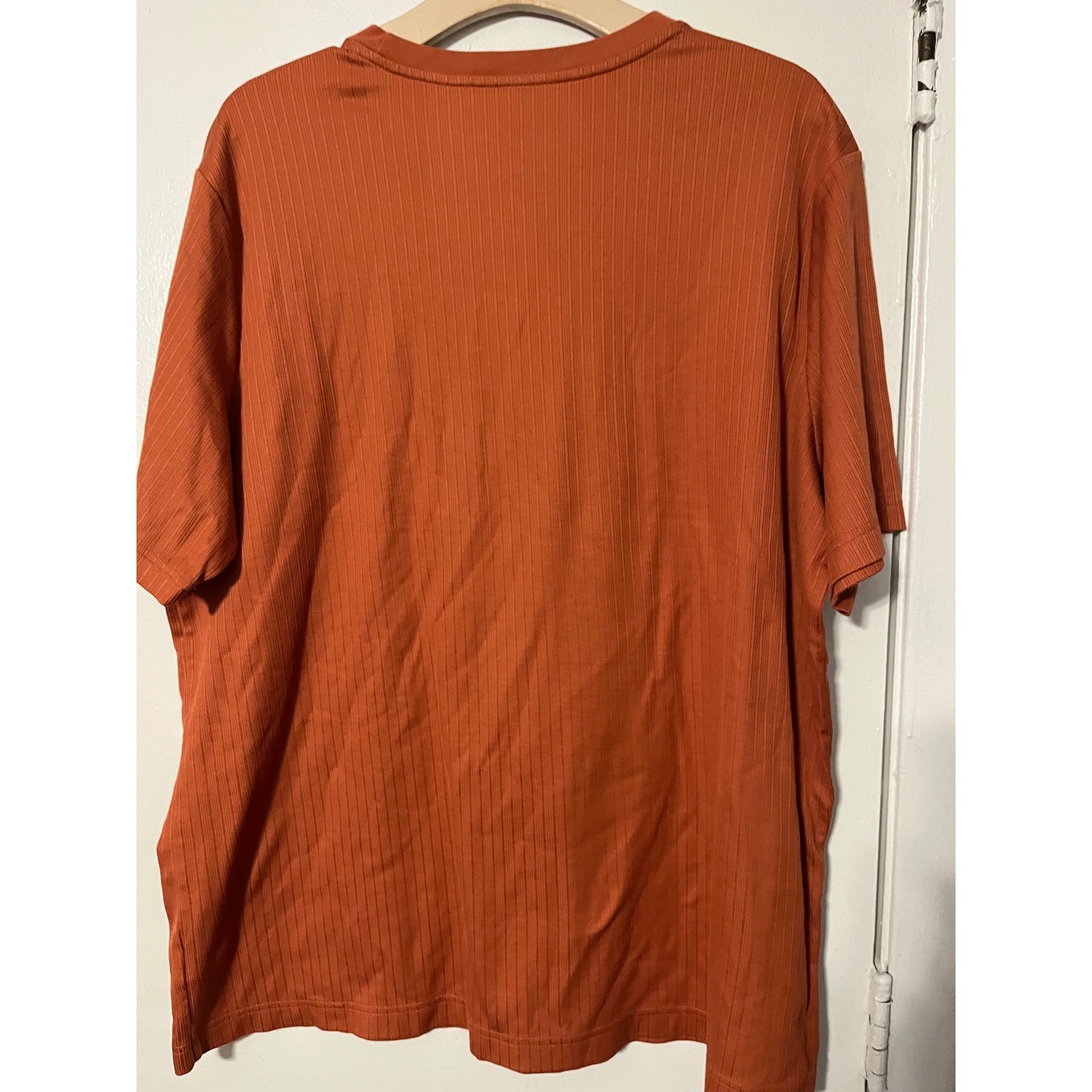 Croft & Barrow Mens XXL Burnt Orange Ribbed Short Sleeve Easy Care Tee RN73277 gallery