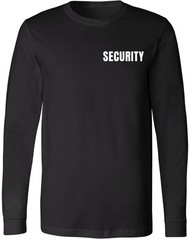 SECURITY Long Sleeve T-Shirt Poly/Cotton Blend Uniform Officer Guard Duty Tee