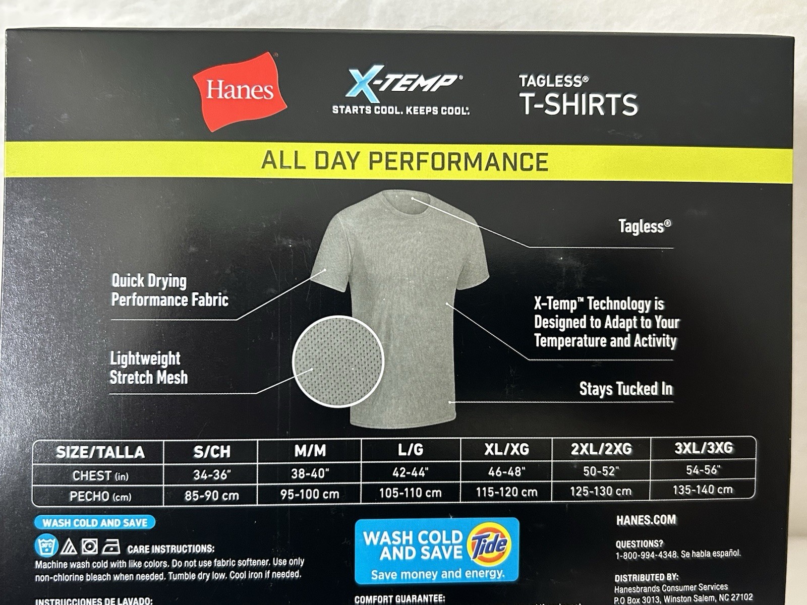 NEW Hanes 3-PACK T-shirt Tee X-Temp Breathable Mesh Stretch Wicking LARGE (HB13) gallery
