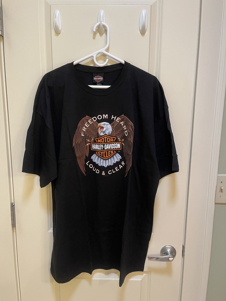 HARLEY DAVIDSON T-Shirt Black HD Eagle Fall Freedom Heard 2XL NWT New 2X