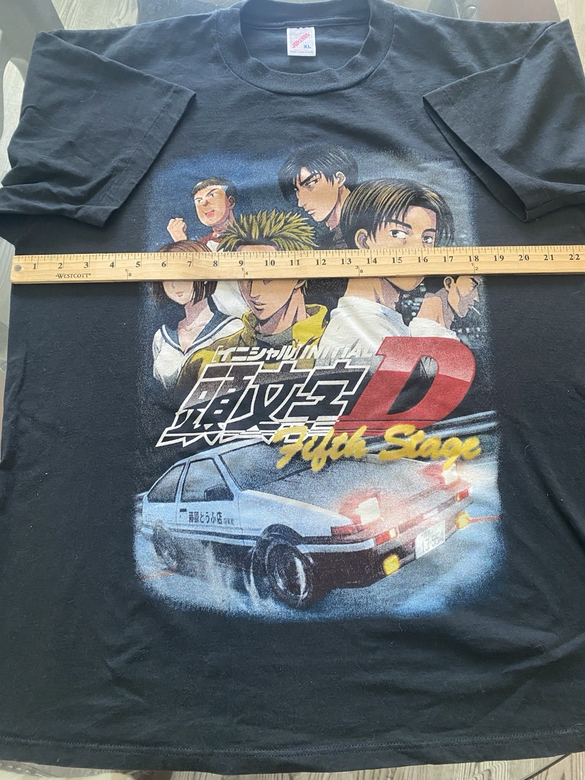 Vintage Initial D Anime Shirt Size XL jerzees Tag Long Sleeve 90s Rare bootleg gallery