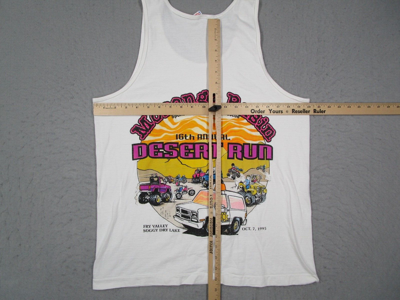 Vintage Morongo Basin Shirt Mens Large White Tank Top 90s California Trucks USA gallery